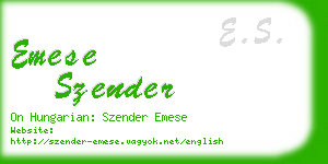 emese szender business card